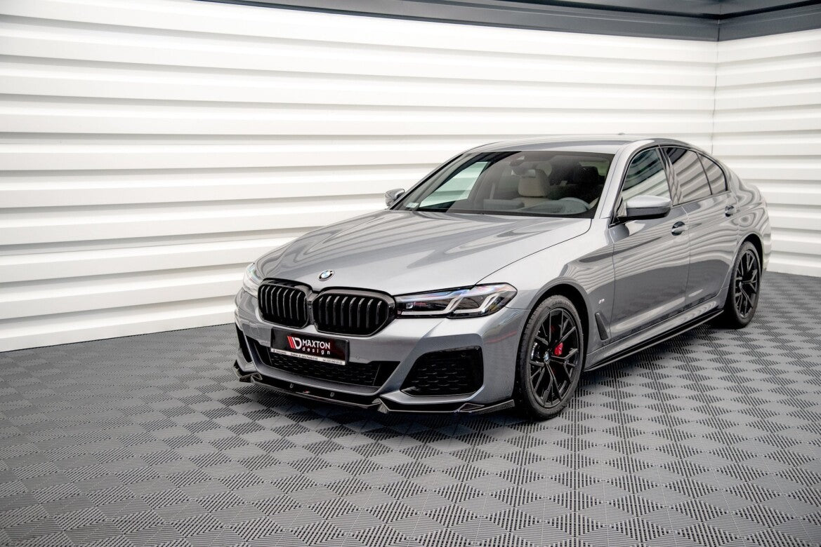 Frontlippe V.1 passend für BMW 5er M-Paket / M550i / M550d Limousine / Touring G30 / G31 FL schwarz Hochglanz