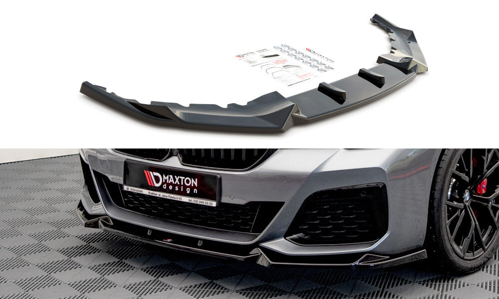 Frontlippe V.1 passend für BMW 5er M-Paket / M550i / M550d Limousine / Touring G30 / G31 FL schwarz Hochglanz