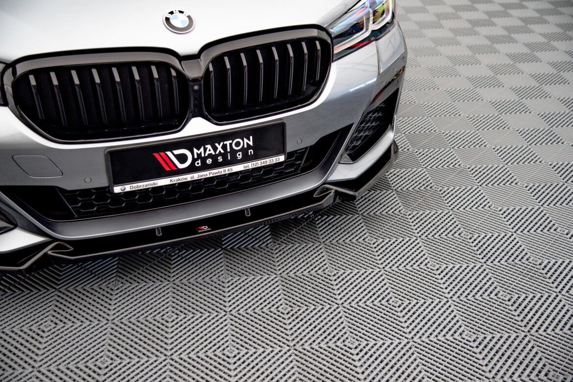 Frontlippe V.1 passend für BMW 5er M-Paket / M550i / M550d Limousine / Touring G30 / G31 FL schwarz Hochglanz