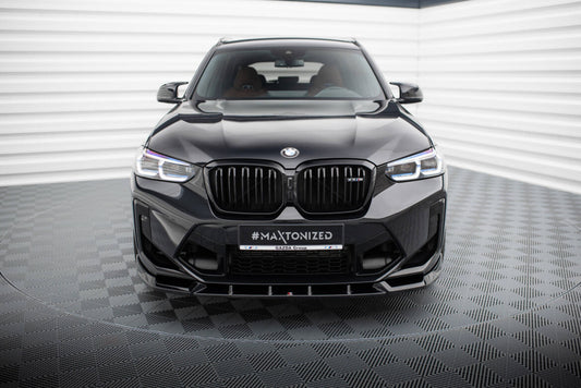 Frontlippe V.1 passend für BMW X3 M F97 FL schwarz Hochglanz