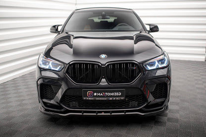 Frontlippe V.1 passend für BMW X6 M F96 schwarz Hochglanz