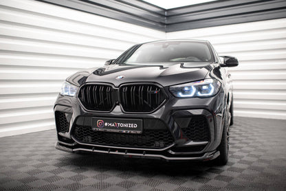 Frontlippe V.1 passend für BMW X6 M F96 schwarz Hochglanz