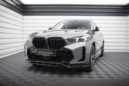 Frontlippe V.1 passend für BMW X6 M-Paket G06 FL schwarz Hochglanz