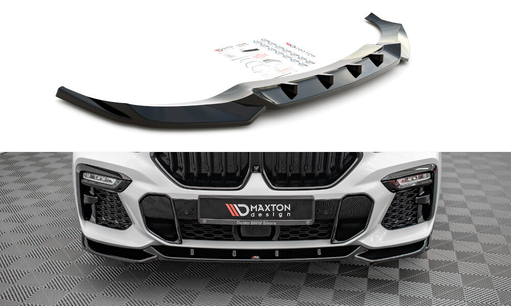 Frontlippe V.1 passend für BMW X6 M-Paket G06 schwarz Hochglanz