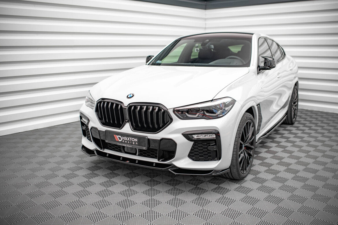 Frontlippe V.1 passend für BMW X6 M-Paket G06 schwarz Hochglanz