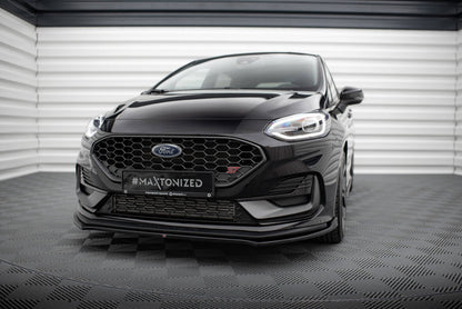 Frontlippe V.1 passend für Ford Fiesta ST / ST-line Mk8 FL schwarz Hochglanz