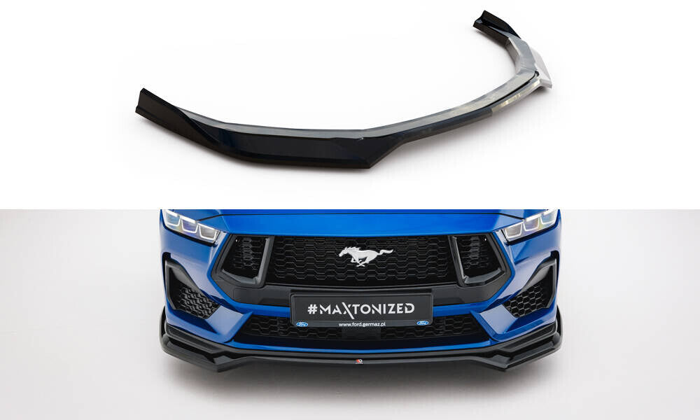 Frontlippe V.1 passend für Ford Mustang GT Mk7 schwarz Hochglanz