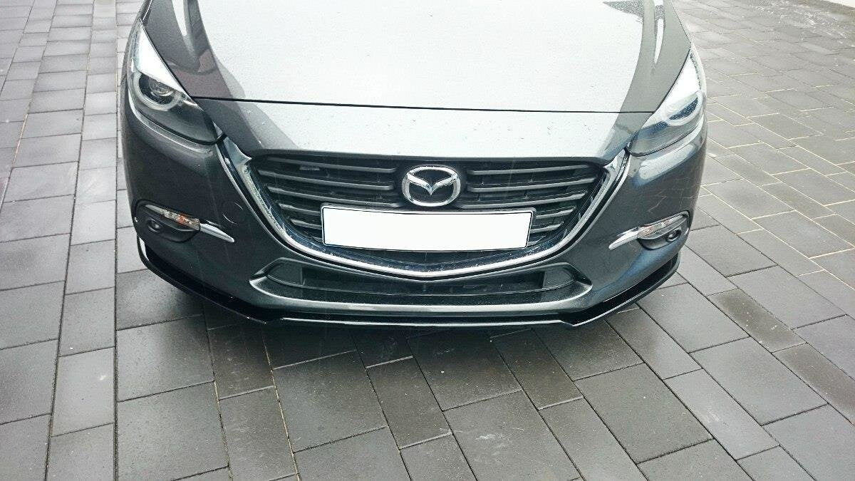 Frontlippe V.1 passend für Mazda 3 BN (Mk3) FL schwarz Hochglanz