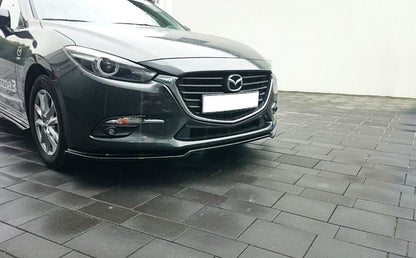 Frontlippe V.1 passend für Mazda 3 BN (Mk3) FL schwarz Hochglanz
