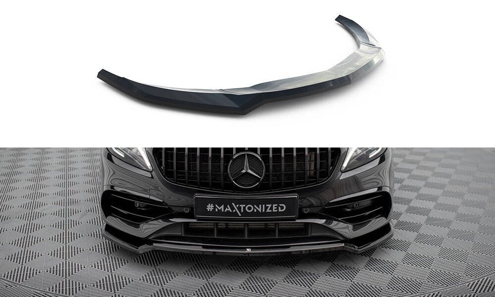Frontlippe V.1 passend für Mercedes A AMG-Line W176 FL schwarz Hochglanz