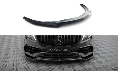 Frontlippe V.1 passend für Mercedes A AMG-Line W176 FL schwarz Hochglanz