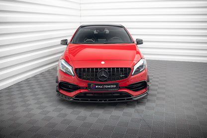 Frontlippe V.1 passend für Mercedes A45 Aero W176 FL schwarz Hochglanz