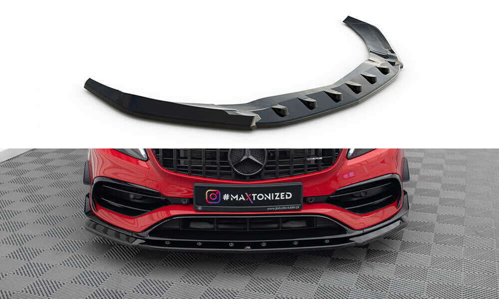 Frontlippe V.1 passend für Mercedes A45 Aero W176 FL schwarz Hochglanz