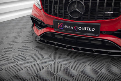 Frontlippe V.1 passend für Mercedes A45 Aero W176 FL schwarz Hochglanz