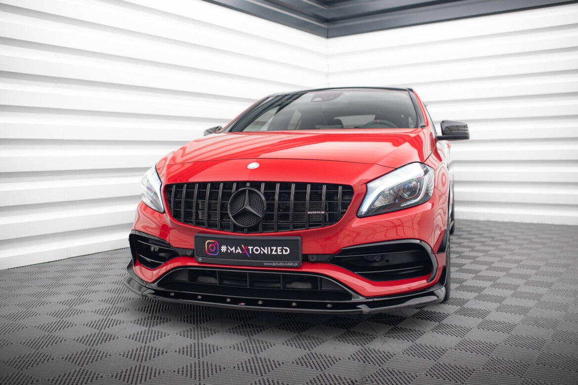 Frontlippe V.1 passend für Mercedes A45 Aero W176 FL schwarz Hochglanz