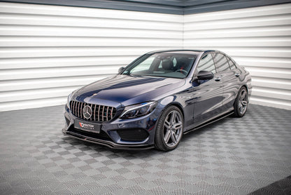 Frontlippe V.1 passend für Mercedes-AMG C 43 / AMG-Line W205 schwarz Hochglanz