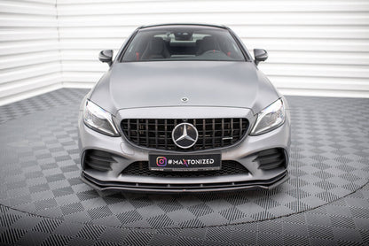 Frontlippe V.1 passend für Mercedes-AMG C43 Coupe / Cabrio / Limousine / Kombi C205 / A205 / W205 / S205 FL schwarz Hochglanz