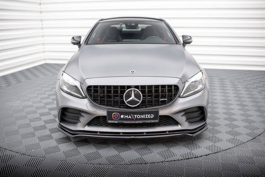Frontlippe V.1 passend für Mercedes-AMG C43 Coupe / Cabrio / Limousine / Kombi C205 / A205 / W205 / S205 FL schwarz Hochglanz