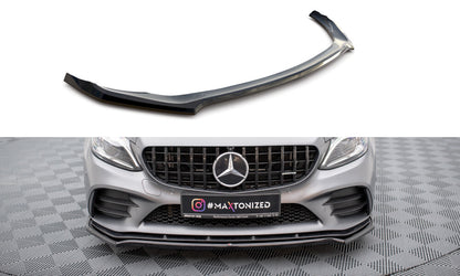 Frontlippe V.1 passend für Mercedes-AMG C43 Coupe / Cabrio / Limousine / Kombi C205 / A205 / W205 / S205 FL schwarz Hochglanz