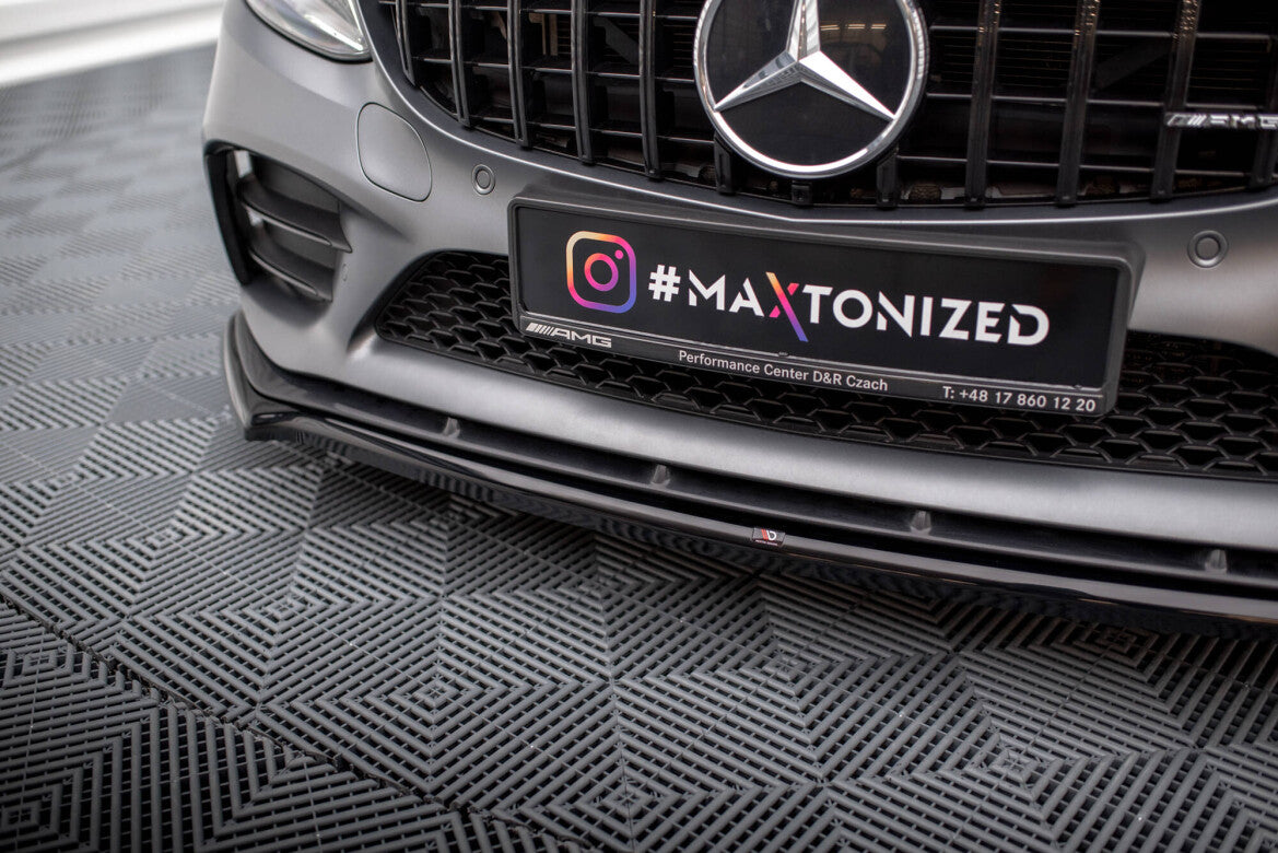 Frontlippe V.1 passend für Mercedes-AMG C43 Coupe / Cabrio / Limousine / Kombi C205 / A205 / W205 / S205 FL schwarz Hochglanz