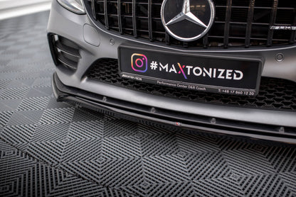 Frontlippe V.1 passend für Mercedes-AMG C43 Coupe / Cabrio / Limousine / Kombi C205 / A205 / W205 / S205 FL schwarz Hochglanz