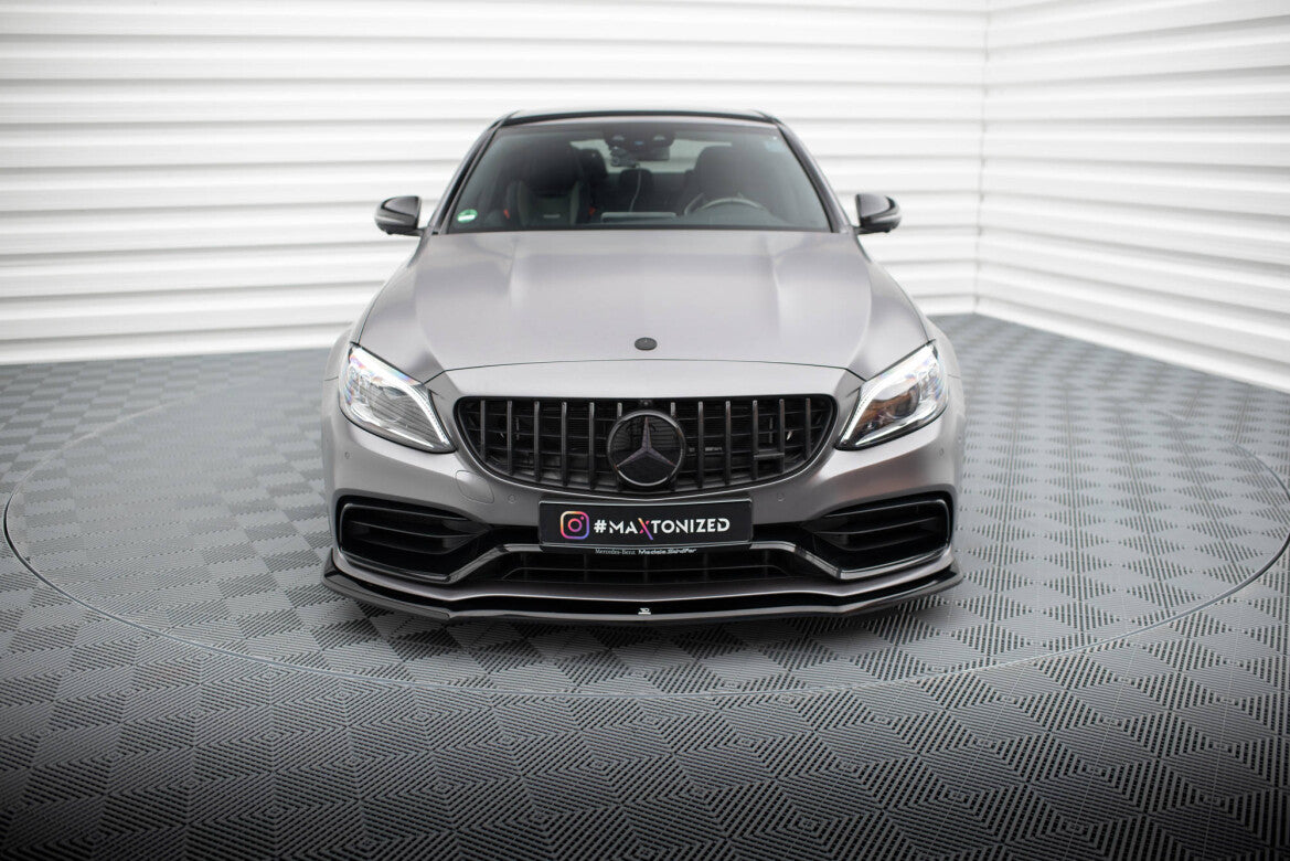 Frontlippe V.1 passend für Mercedes-AMG C63 Limousine / Kombi W205 FL schwarz Hochglanz
