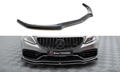 Frontlippe V.1 passend für Mercedes-AMG C63 Limousine / Kombi W205 FL schwarz Hochglanz