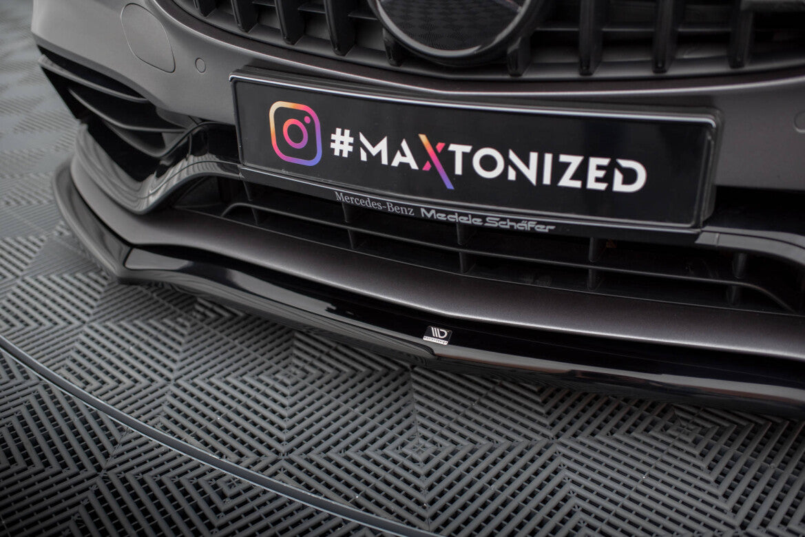 Frontlippe V.1 passend für Mercedes-AMG C63 Limousine / Kombi W205 FL schwarz Hochglanz