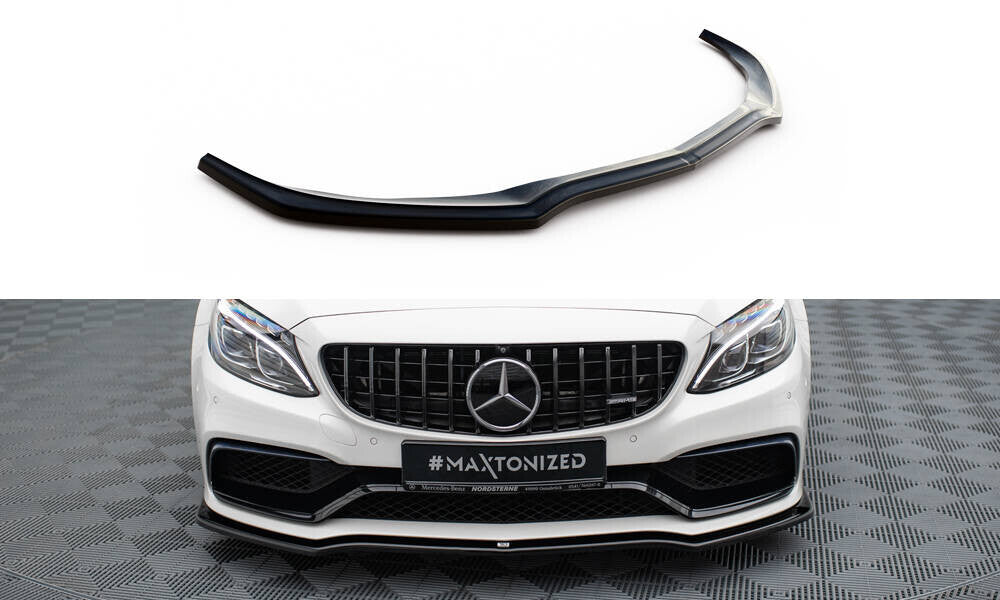 Frontlippe V.1 passend für Mercedes-AMG C63 Limousine / Kombi W205 / S205 schwarz Hochglanz