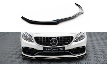 Frontlippe V.1 passend für Mercedes-AMG C63 Limousine / Kombi W205 / S205 schwarz Hochglanz