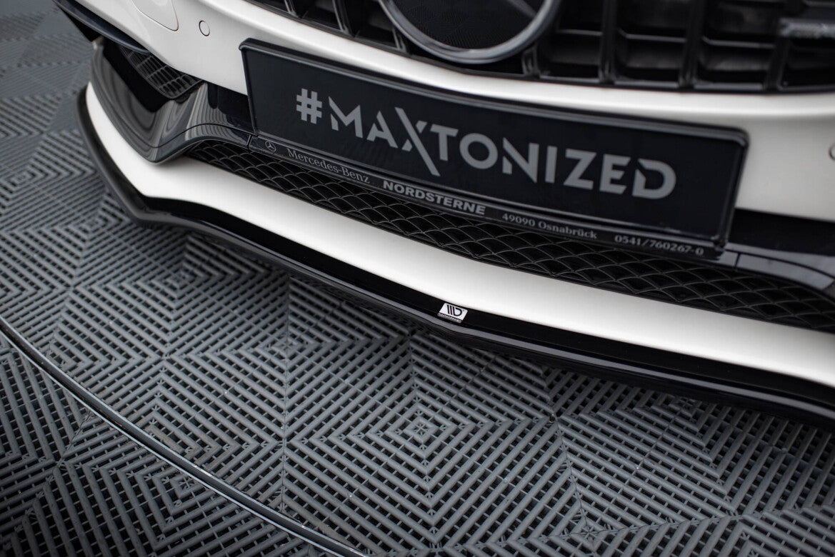 Frontlippe V.1 passend für Mercedes-AMG C63 Limousine / Kombi W205 / S205 schwarz Hochglanz