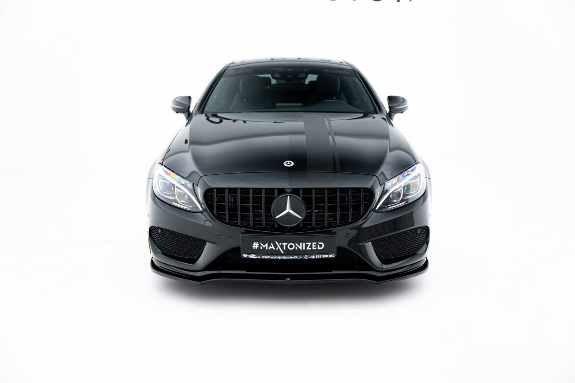 Frontlippe V.1 passend für Mercedes- Benz C Coupe AMG-Line C205 schwarz Hochglanz