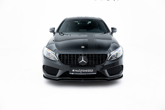 Frontlippe V.1 passend für Mercedes- Benz C Coupe AMG-Line C205 schwarz Hochglanz