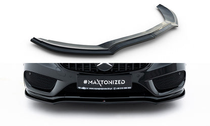 Frontlippe V.1 passend für Mercedes- Benz C Coupe AMG-Line C205 schwarz Hochglanz