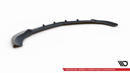 Frontlippe V.1 passend für Mercedes C Coupe / Limousine / Kombi AMG-Line C204 / W204 FL / S204 FL schwarz Hochglanz