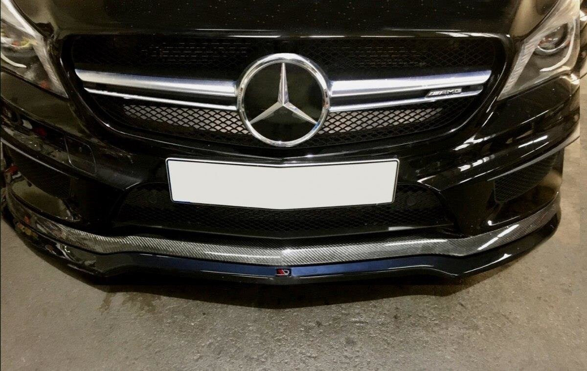 Frontlippe V.1 passend für Mercedes CLA 45 AMG C117 (vor FL) schwarz Hochglanz