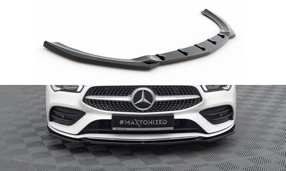 Frontlippe V.1 passend für Mercedes CLA A35 AMG / AMG-Line C118 schwarz Hochglanz