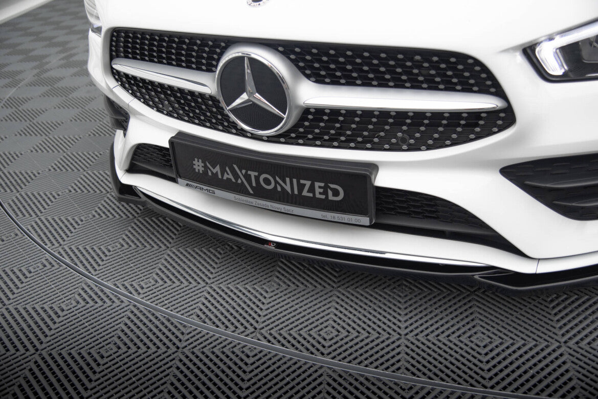 Frontlippe V.1 passend für Mercedes CLA A35 AMG / AMG-Line C118 schwarz Hochglanz