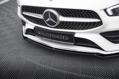 Frontlippe V.1 passend für Mercedes CLA A35 AMG / AMG-Line C118 schwarz Hochglanz