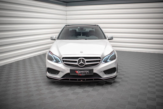Frontlippe V.1 passend für Mercedes E AMG-Line Limousine W212 FL schwarz Hochglanz