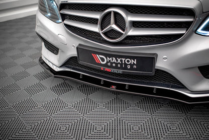 Frontlippe V.1 passend für Mercedes E AMG-Line Limousine W212 FL schwarz Hochglanz