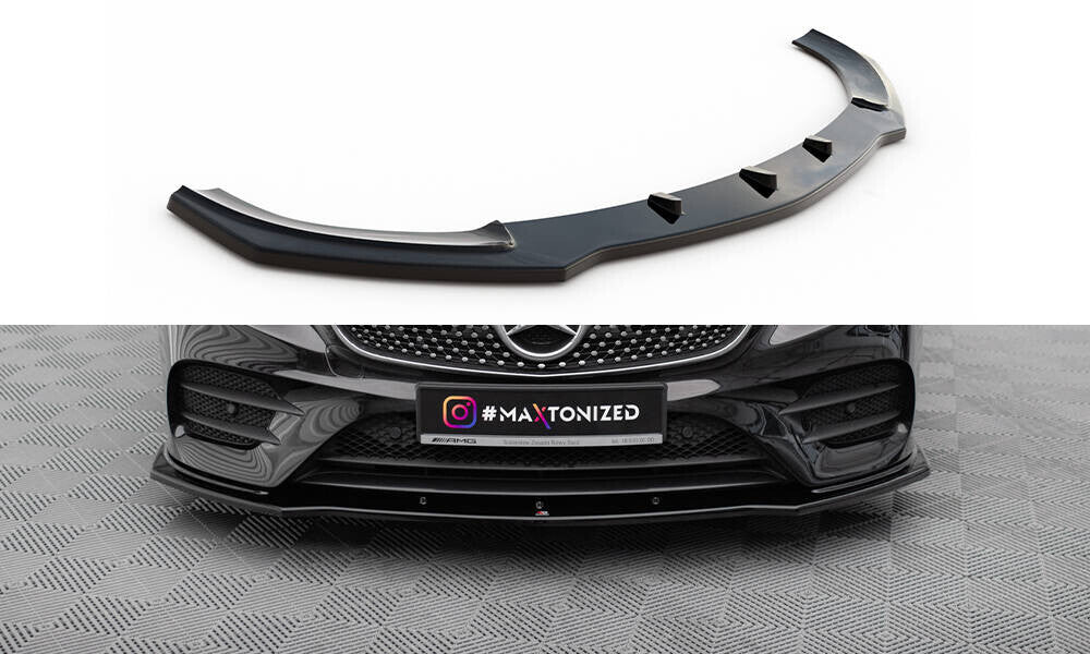 Frontlippe V.1 passend für Mercedes E-Klasse W213 Coupe (C238) / Cabriolet (A238) AMG-Line / 53 AMG schwarz Hochglanz