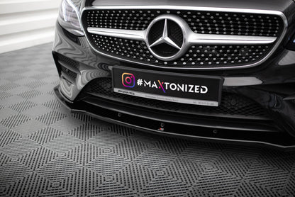 Frontlippe V.1 passend für Mercedes E-Klasse W213 Coupe (C238) / Cabriolet (A238) AMG-Line / 53 AMG schwarz Hochglanz