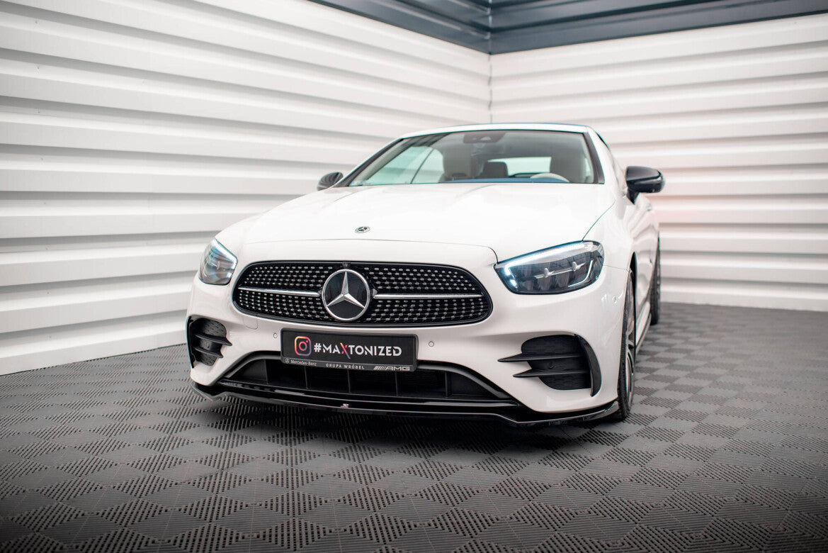 Frontlippe V.1 passend für Mercedes E-Klasse W213 Coupe FL (C238 FL) / Cabriolet (A238 FL) AMG-Line / 53 AMG schwarz Hochglanz