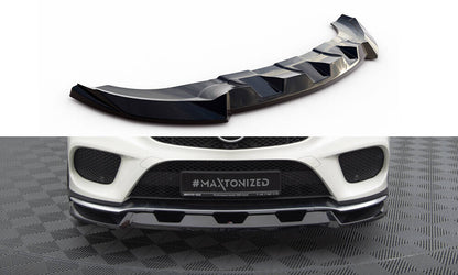 Frontlippe V.1 passend für Mercedes GLE Coupe 43 AMG / AMG-Line C292 schwarz Hochglanz