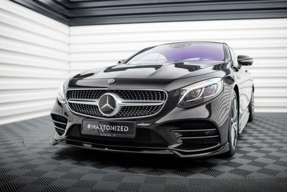 Frontlippe V.1 passend für Mercedes S Coupe AMG-Line C217 FL schwarz Hochglanz