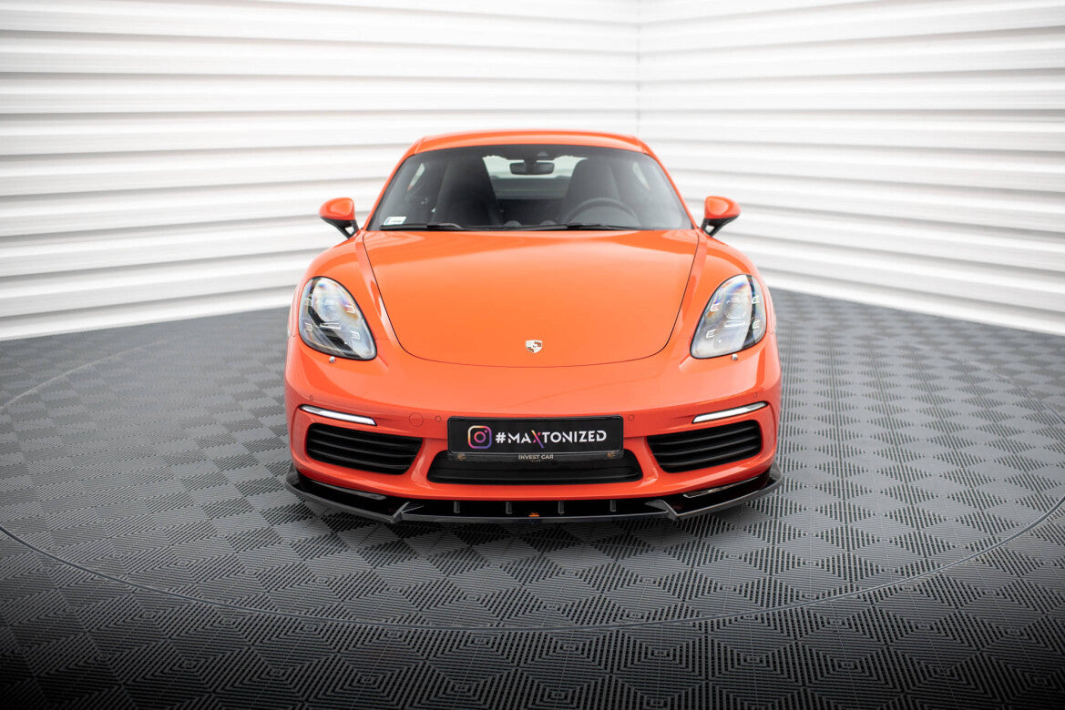 Frontlippe V.1 passend für Porsche 718 Cayman 982c schwarz Hochglanz