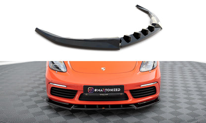 Frontlippe V.1 passend für Porsche 718 Cayman 982c schwarz Hochglanz
