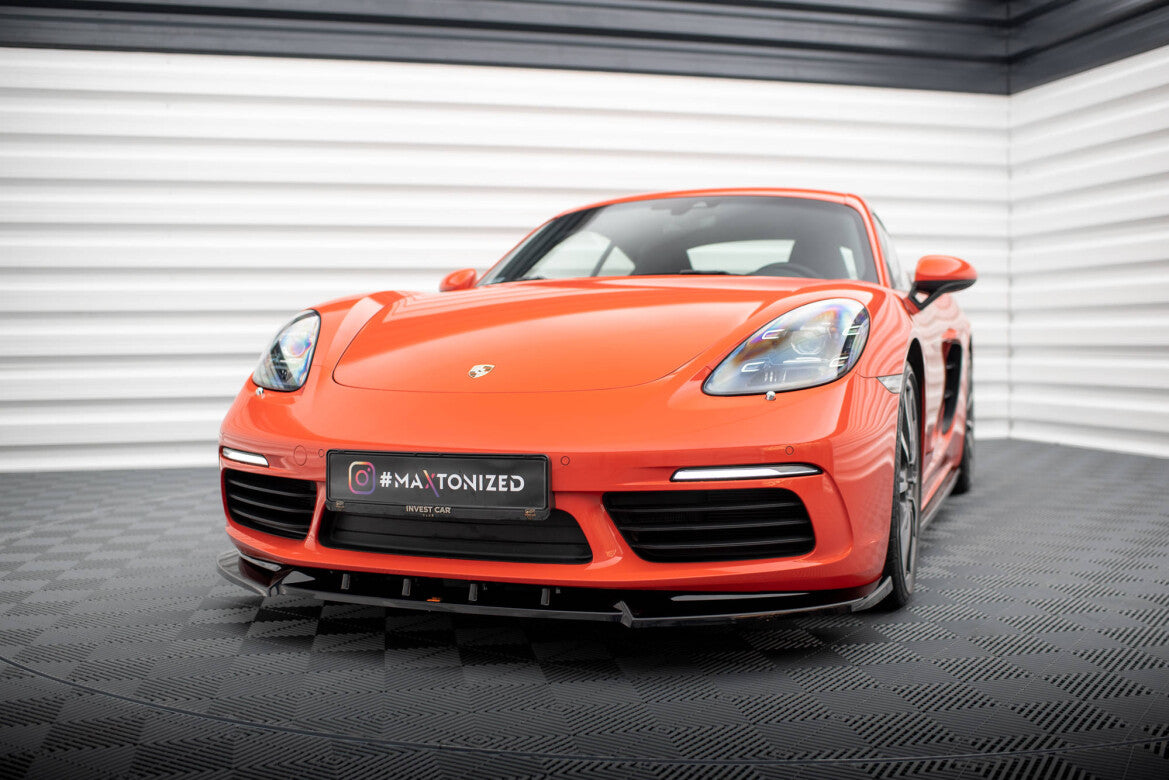 Frontlippe V.1 passend für Porsche 718 Cayman 982c schwarz Hochglanz