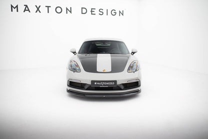 Frontlippe V.1 passend für Porsche 718 Cayman GTS 982c schwarz Hochglanz